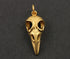 24K Gold Vermeil Over Sterling Silver Bird Skull Charm -- VM/CH10/CR45